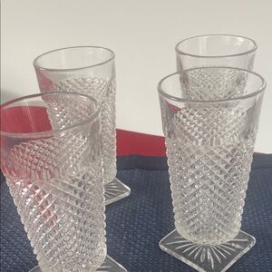 Westmoreland Diamond Pattern Hobnail footed Tumblers - set of 4
